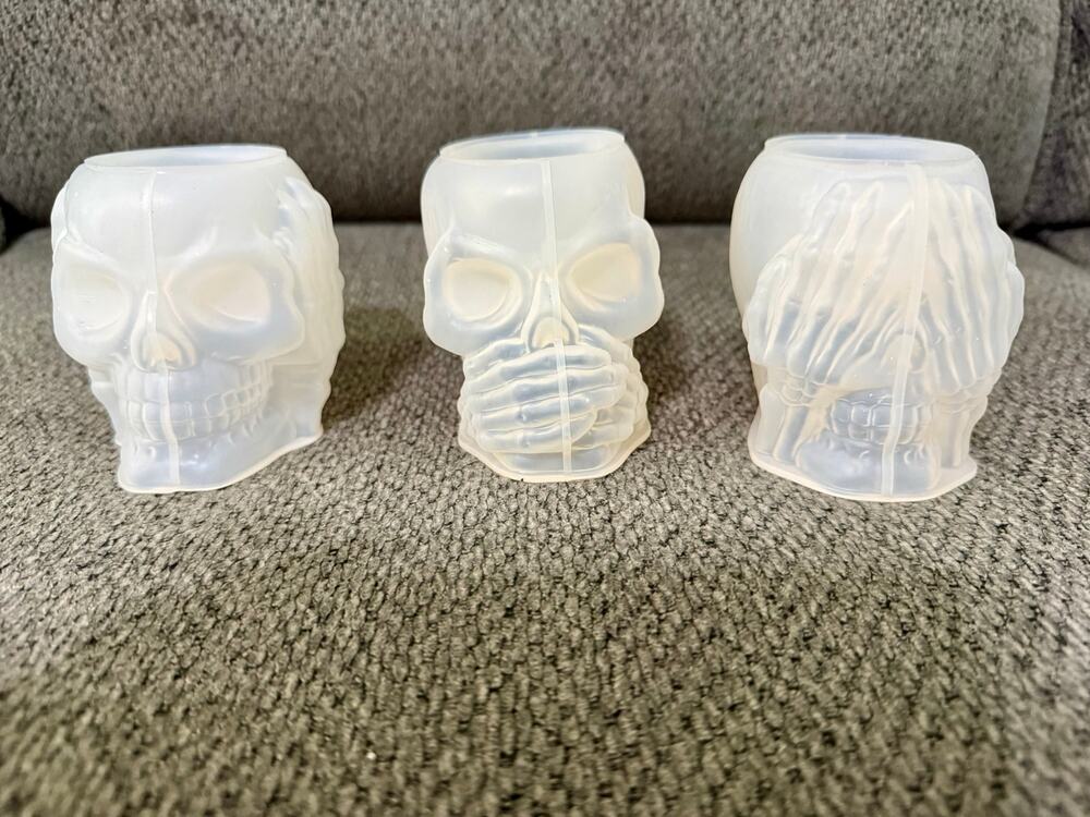 3 Three Wise Monkeys Skull Silicone Molds – DIY Plaster Resin Crafts